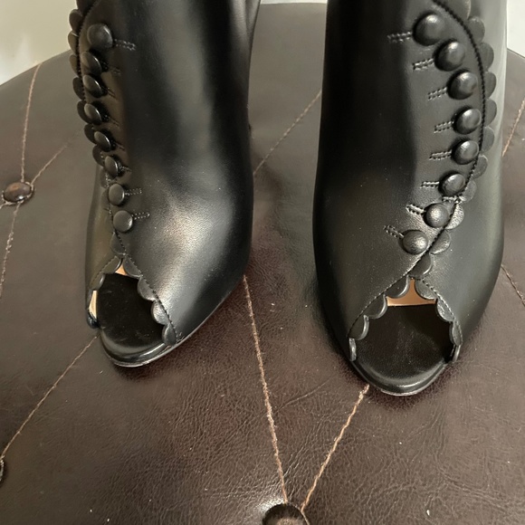 Christian Louboutin Leather Peep Toe Booties - Picture 10 of 14